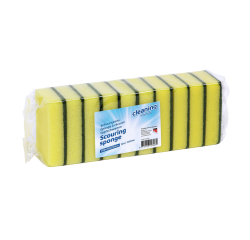 Eponge à récurer Cleaninq jaune/vert 100x70x25mm 10 pièces