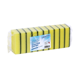 Eponge à récurer Cleaninq jaune/vert 100x70x25mm 10 pièces