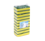 Cleaning scouring sponge 140x90x28mm yellow/green 10 pieces