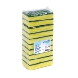 Eponge à récurer Cleaninq 140x90x28mm jaune/vert 10 pièces