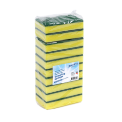 Eponge à récurer Cleaninq 140x90x28mm jaune/vert 10 pièces