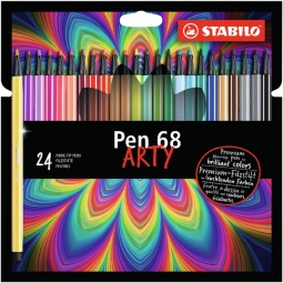 Feutre STABILO Pen 68 Arty Medium assorti étui 24 pièces