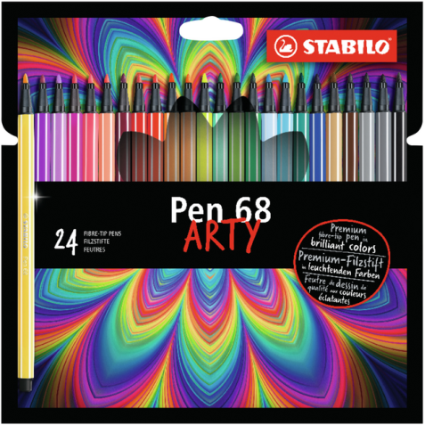 Feutre STABILO Pen 68 Arty Medium assorti étui 24 pièces