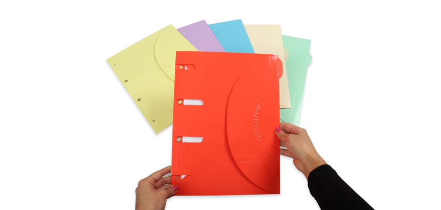 Chemise perforée Smartfolder A4 laminié assorti 6 pièces