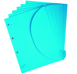 Chemise perforée Smartfolder A4 bleu 6 pièces