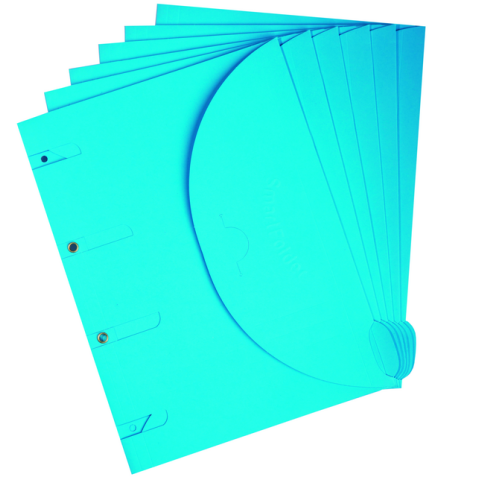 Smartfolder geperforeerde opbergmappen A4 blauw 6 stuks