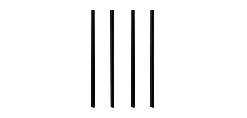 Paille Papstar 250mm papier noir 100 pièces