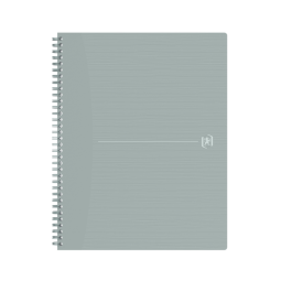 Cahier spirale Oxford Origin A4+ ligné 140 pages 80g gris