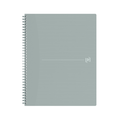 Cahier spirale Oxford Origin A4+ ligné 140 pages 80g gris