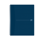 Cahier spirale Oxford Origin A4+ ligné 140 pages 80g bleu