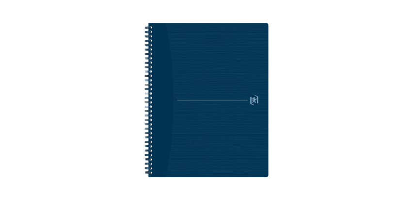 Cahier spirale Oxford Origin A4+ ligné 140 pages 80g bleu