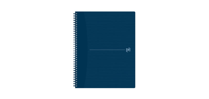 Cahier spirale Oxford Origin A4+ ligné 140 pages 80g bleu