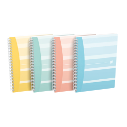 Cahier spirale Oxford Iconics B5 ligné 60 feuilles assorti