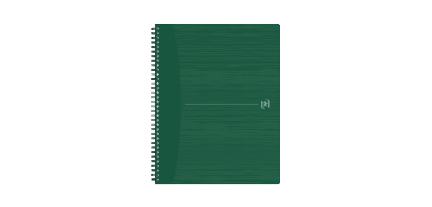 Cahier spirale Oxford Origin A4+ ligné 140 pages 80g vert