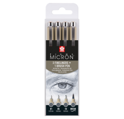 Fineliner Sakura Pigma Micron gris froid set 4 tailles
