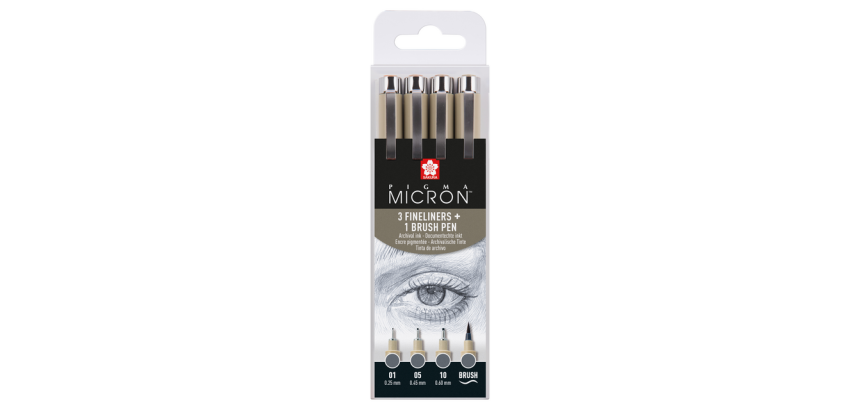 Sakura Pigma Micron Fineliner Cold Gray Set 4 Sizes