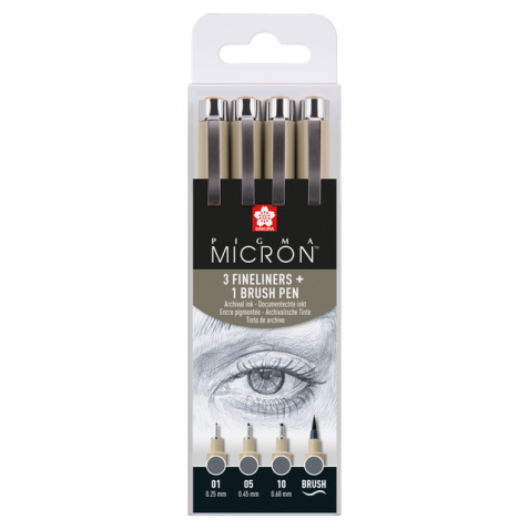 Fineliner Sakura Pigma Micron gris froid set 4 tailles