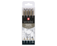 Fineliner Sakura Pigma Micron gris clair set 4 tailles