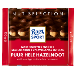 Chocolade Ritter Sport puur-hele hazelnoot 100gr