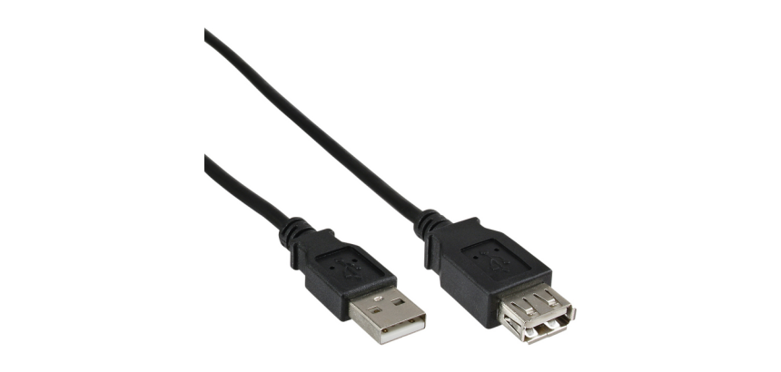 Kabel inLine verlengkabel USB-A 2.0 M/V 1,8 meter zwart