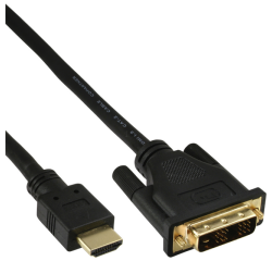 Câble inLine HDMI DVI 18+1 Mâle/Mâle 2m noir