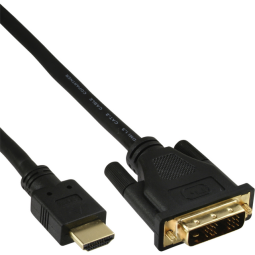 Câble inLine HDMI DVI 18+1 Mâle/Mâle 2m noir