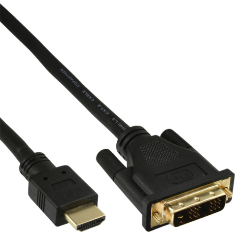 Câble inLine HDMI DVI 18+1 Mâle/Mâle 2m noir