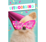 Carte d'invitation Chien avec lunettes 5 pièces (NL)