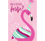 Carte d'invitation Flamingo 5 pièces (NL)
