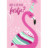 Carte d'invitation Flamingo 14x9cm (NL)