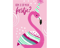 Carte d'invitation Flamingo 14x9cm (NL)