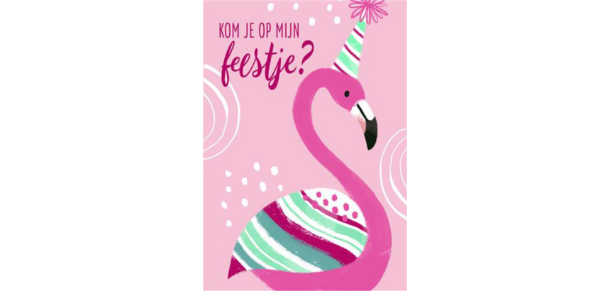 Carte d'invitation Flamingo 5 pièces (NL)