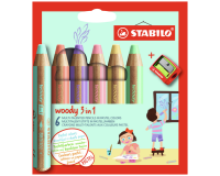 De_woody 3in1 crayon de couleur - etui carton de