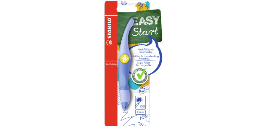 Roller STABILO EASYoriginal gaucher Medium Pastel bleu blister