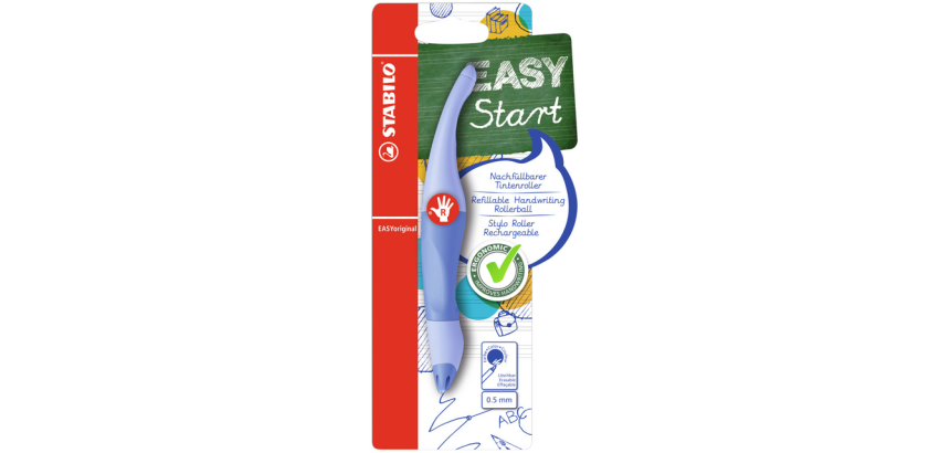 Roller STABILO EASYoriginal droitier Medium Pastel bleu blister