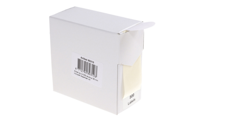 Rillprint label 35mm roll of 500 pieces white