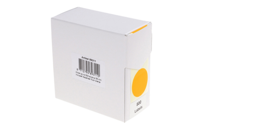 Etiquette Rillprint 35mm rouleau de 500 pièces orange fluo