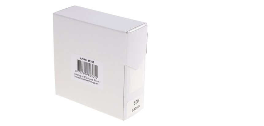 Rillprint Label 25mm roll of 500 pieces transparent