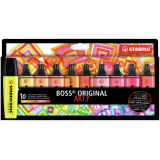 De_rotulador stabilo boss fluorescente 70 arty line colores calidos estuche carton de 10 unidades colores