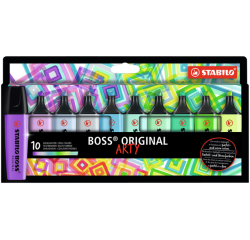 STABILO BOSS ORIGINAL surligneur Arty, étui en carton de 10 pièces en couleurs assorties