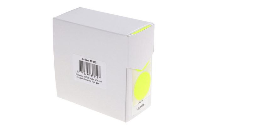 Etiquette Rillprint 35mm rouleau de 500 pièces jaune fluo