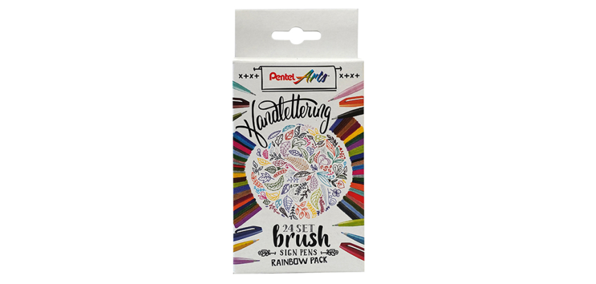 Pentel Sign SES15C Brush Pen Rainbow Assorted 24 Pieces