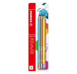 Crayon graphite STABILO 160 HB avec embout gomme assorti blister 6 pièces
