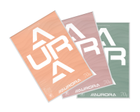 Schrijfblok Aurora A4 lijn 100 vel 70gr assorti