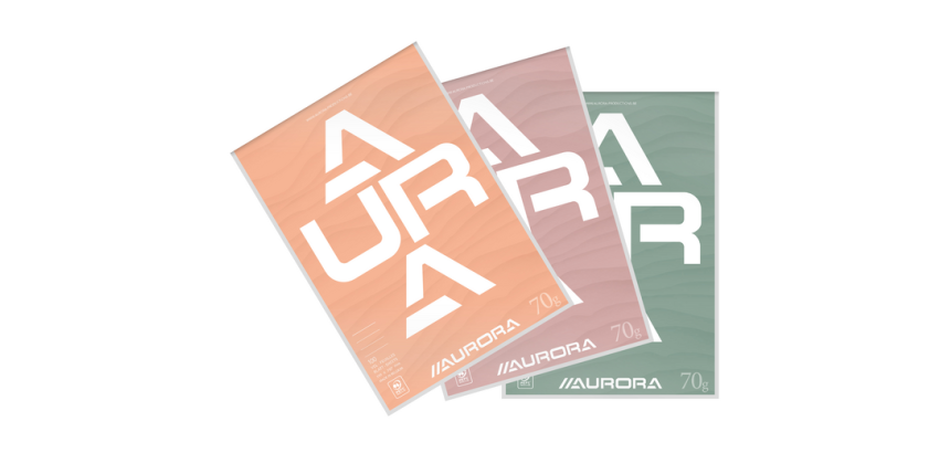 Bloc-notes Aurora A4 ligné 100 feuilles 70g assorti