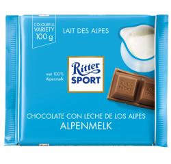 Chocolat Ritter Sport lait des Alpes 100g