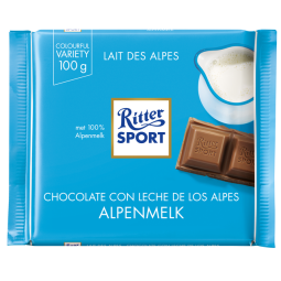 Chocolat Ritter Sport lait des Alpes 100g