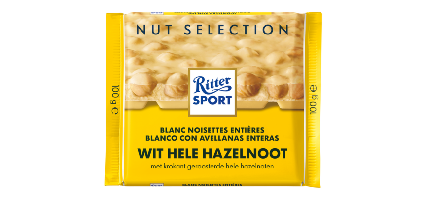 Chocolat Ritter Sport blanc-noisette entière 100g