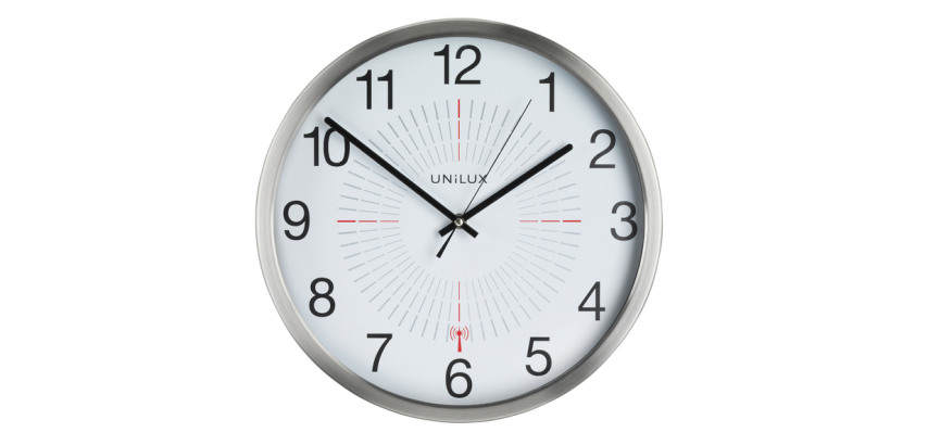 Unilux Outdoor Radio-Controlled Wall Clock Ø35.5cm Grey