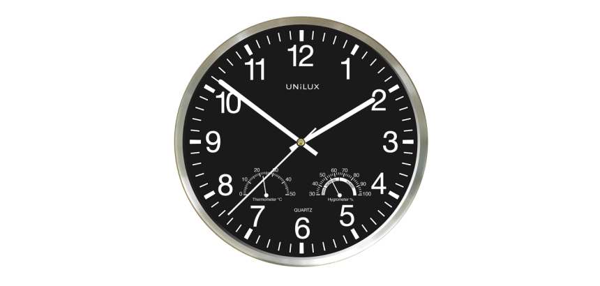Horloge murale Unilux Wetty Ø30cm gris